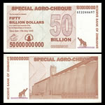 2008 Zimbabwe 50 Billion Dollar Banknote