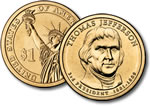 2007-P Thomas Jefferson Presidential Dollar Coin